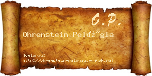 Ohrenstein Pelágia névjegykártya